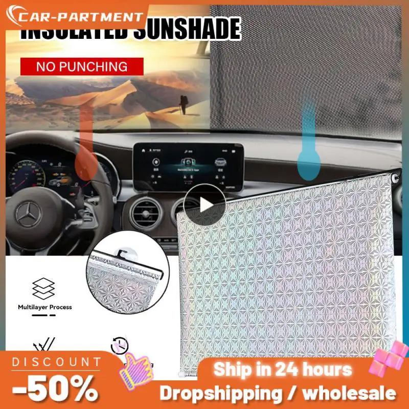 

1~5PCS Auto Car Sunshade Sun Visor Automatic Retractable Windshield Solar Protection Window Shutter Interior UV-protective