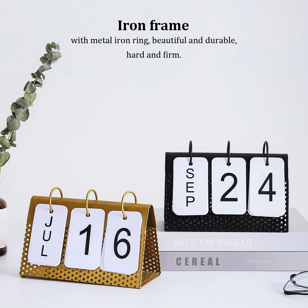 

Настольный календарь, Классический домашний декор, портативные календари, износостойкое настольное украшение, железные ежедневные кандалы для