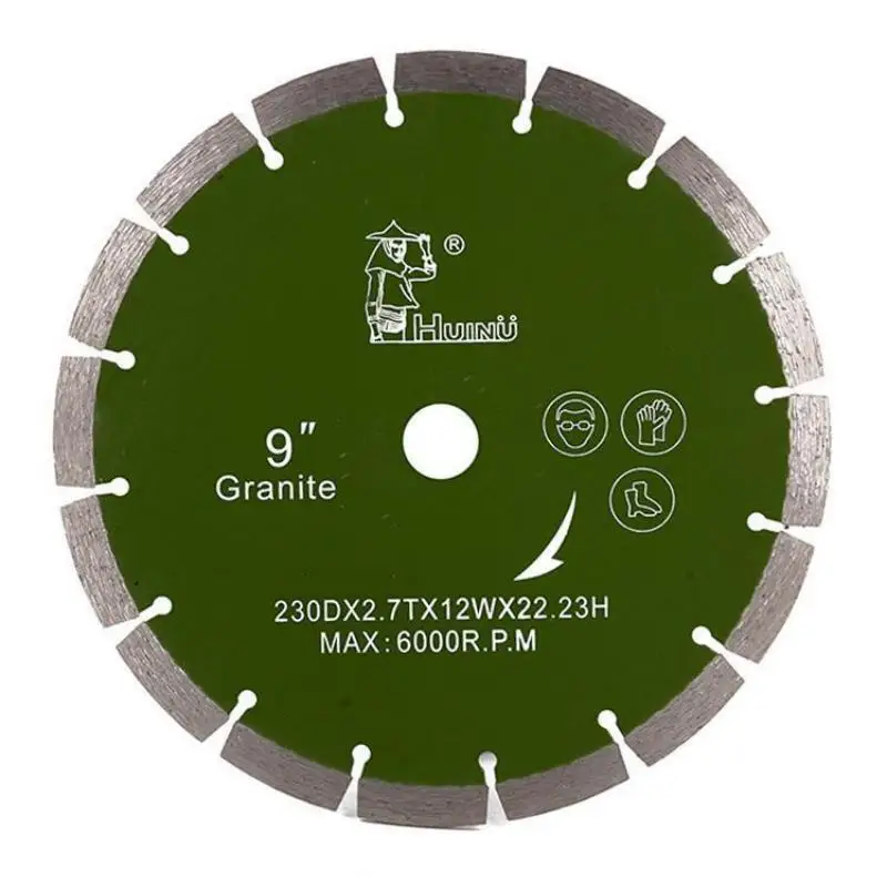 

9" 230mm Diamond Turbo Saw Blade Segmented Dry Wet Diamond Cutting Wheel 22.23mm Arbor for Marble Granite Masonry Concrete Disc