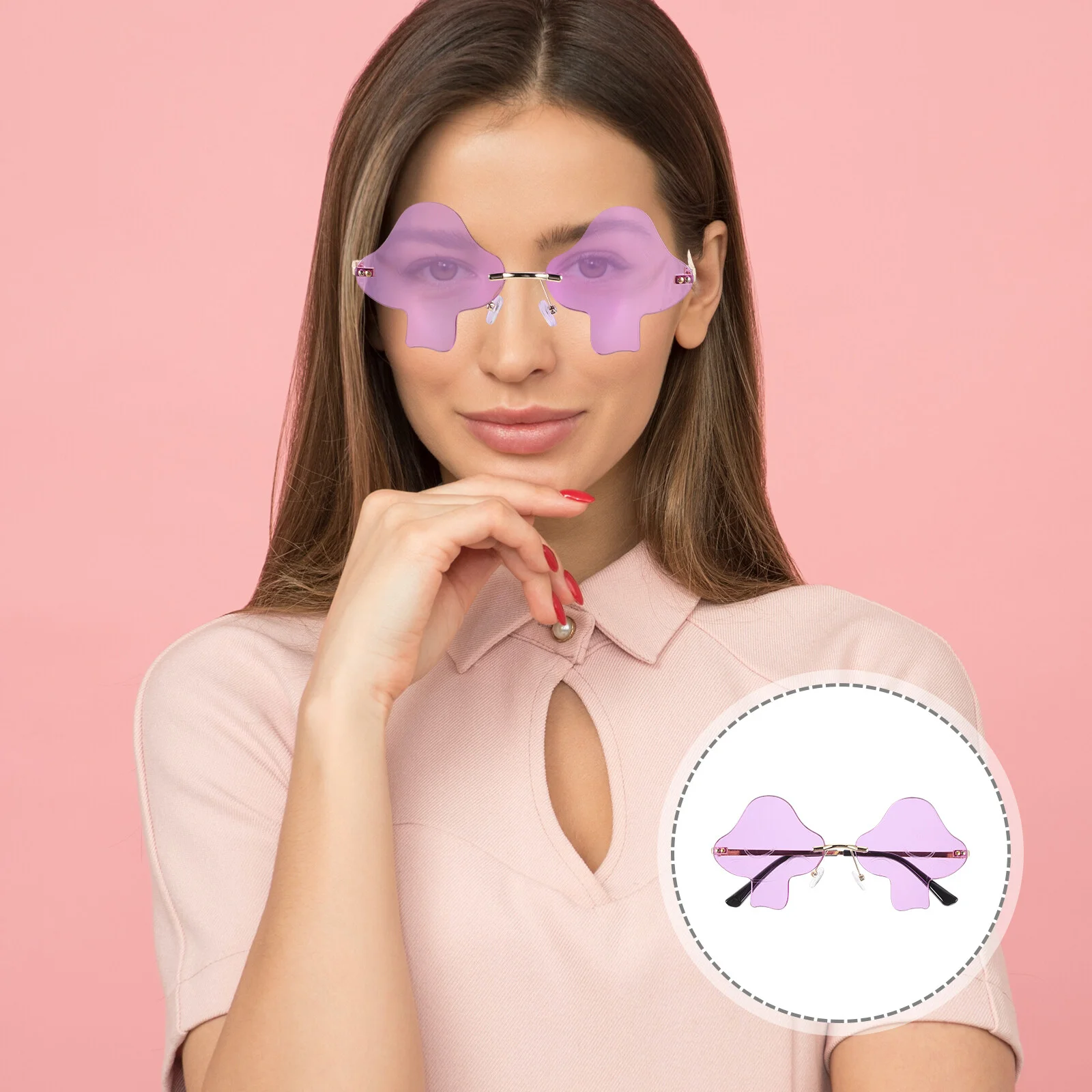 

Accessories Sunglasses Bulk Adult Frameless Women Mushroom Stuff Colored Cool Party Adults Metal Fun Favor Personalized Miss
