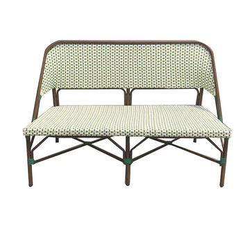 Patio Loveseat Bench Chair for All Weather Outdoor use with Hand Woven  Wicker and Frame