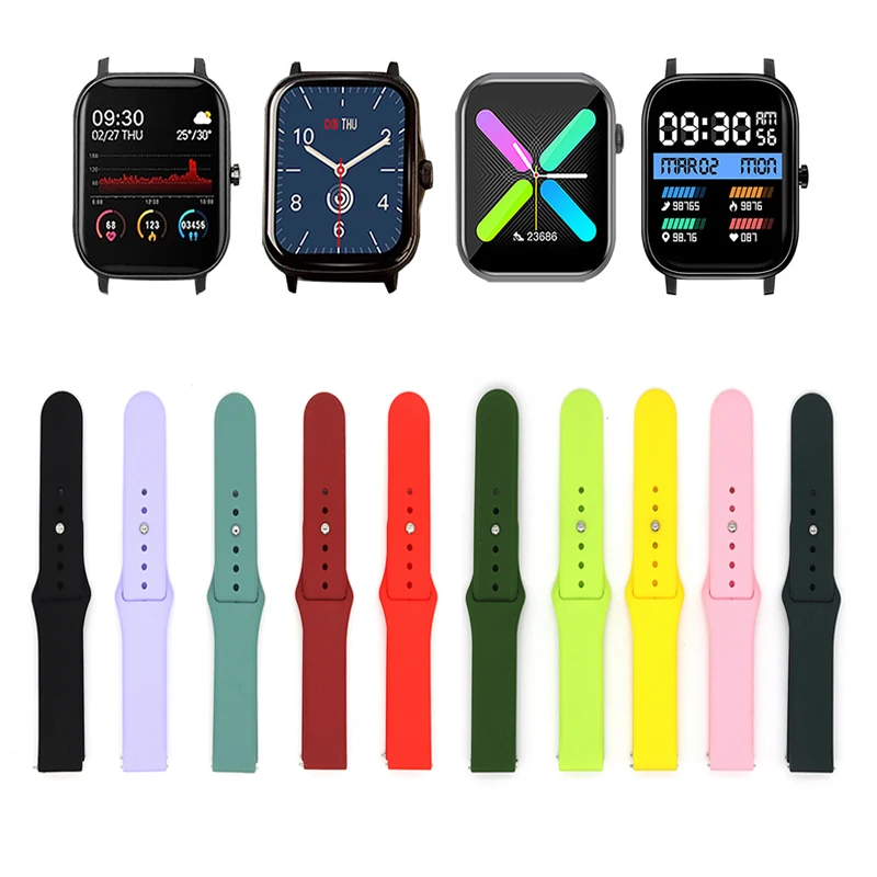 

Ремешок силиконовый для Samsung Galaxy watch 4/Classic 46 мм 42 мм 40/44 мм, браслет для Gear S3 S2 Active 2 40 мм 44 мм, 20 мм 22 мм