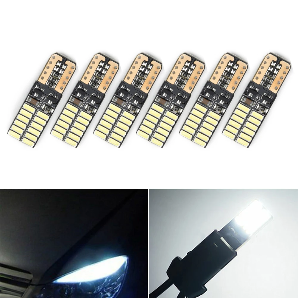 

6x Car LED Lights Bulb T10 6000K White Lighting Error Free Canbus For Mercedes W204 5W DC 12-24V Accessories Car Light Bulb