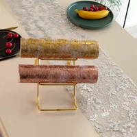 10m long table runner 28cm width bronzing film rose gold polyester mesh xmas party decor packaging supplies hotel tablecloth