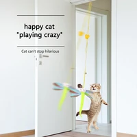 simulation mouse cat toy retractable cat stick scratch rope dragonfly cat interactive toy self hey hanging door cat supplies