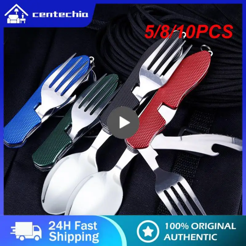 

5/8/10 шт., складные столовые приборы из нержавеющей стали