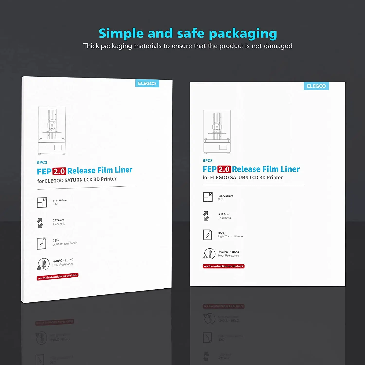 ELEGOO 5 шт. выпуск фильмов набор 185 мм * 260 0 15 толщина для SATURN LCD 3D принтер S FEP Запчасти