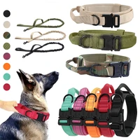 durable tactical dog collar and leash set adjustable pet dog harness medium large dog german shepherd training dog accessories