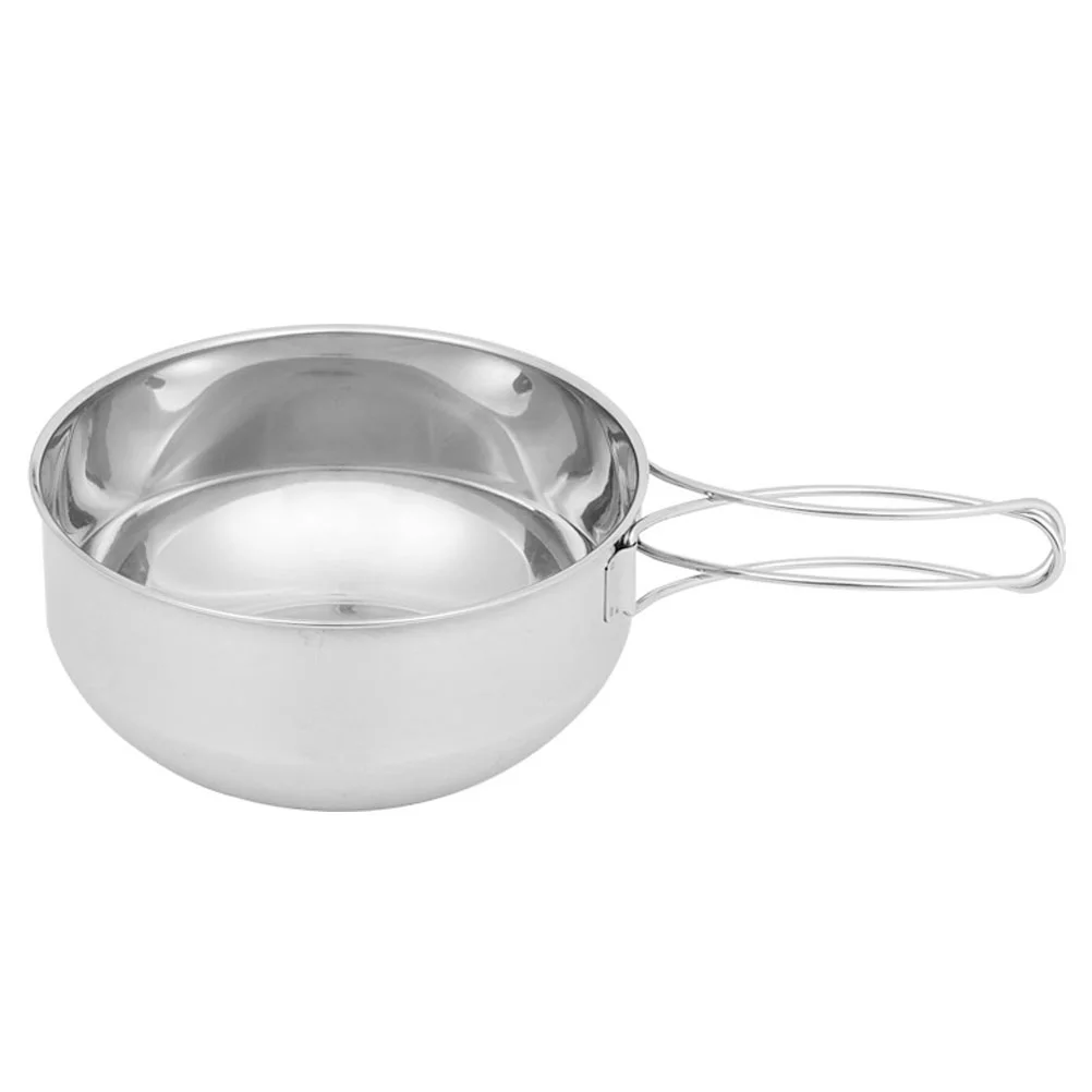 

1Pc Outdoor Picnic Pot Hiking Cooking Gear Camping Bowl with Folding Handle Camping Accessories Backpacking Camping equipment