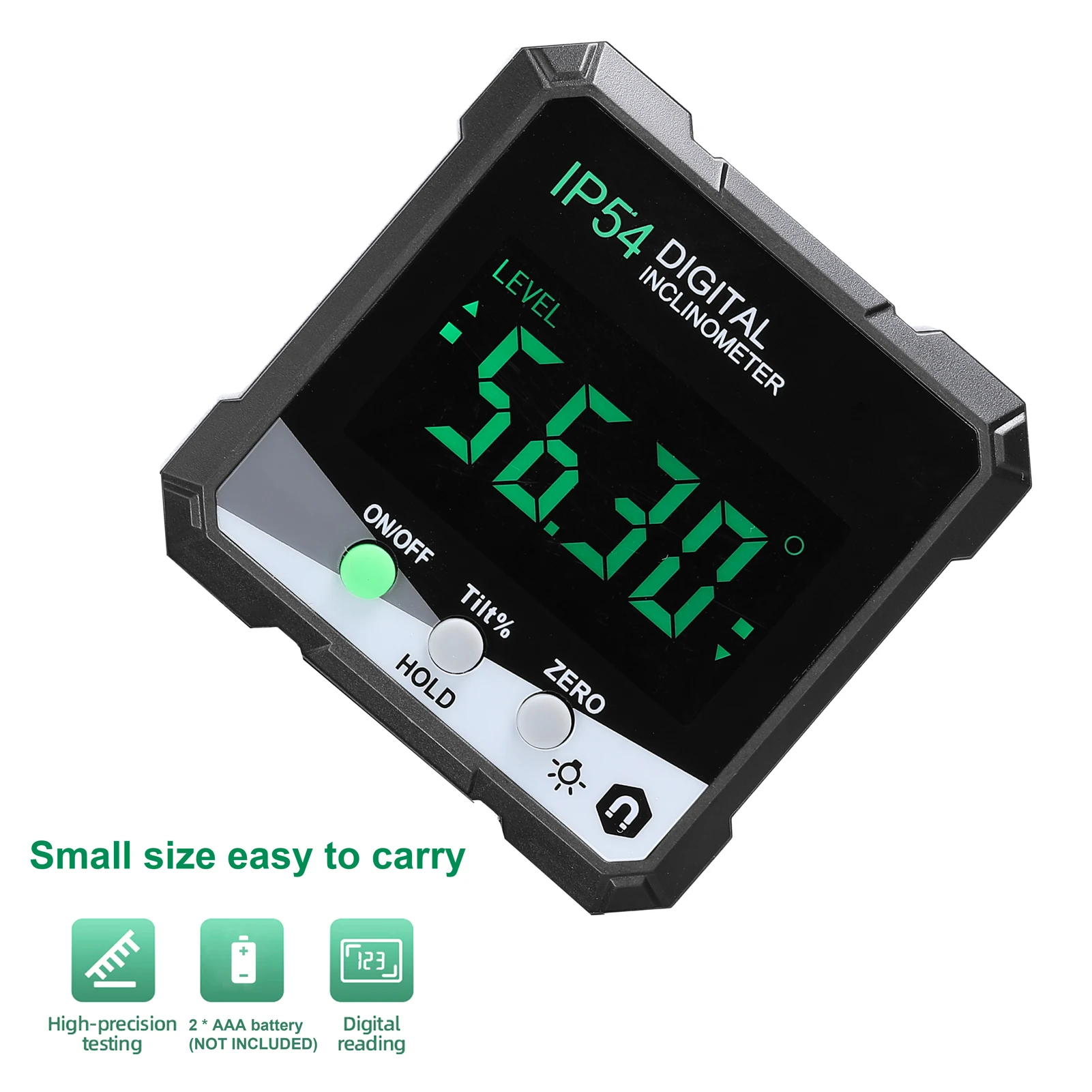 

IP54 4*90° Angle Protractor Digital Inclinometer Backlight Protractor Slope Meter Single-side Magnetic Electronic Goniometer