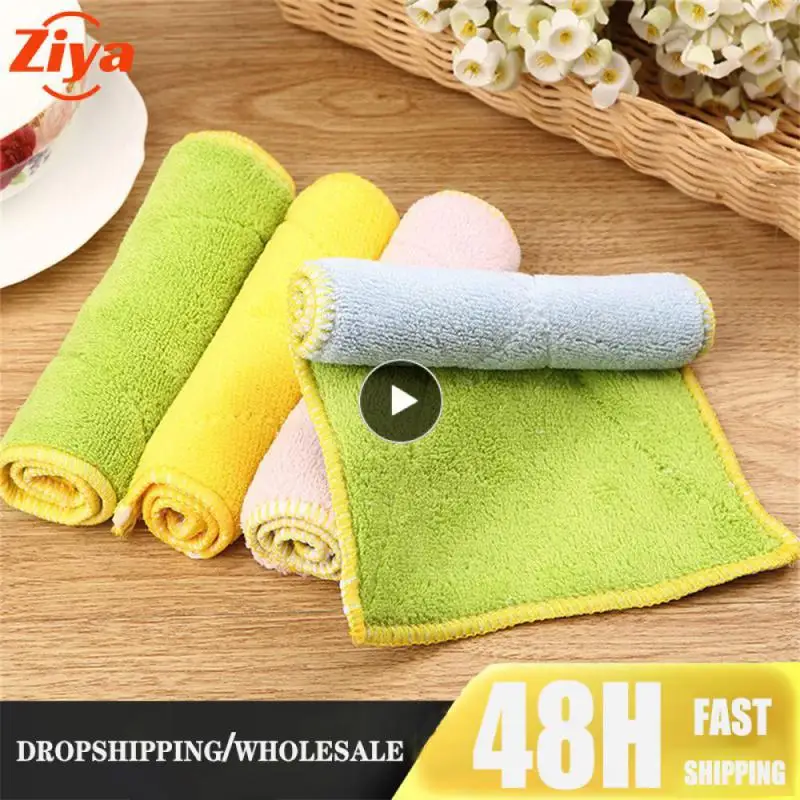 

Padded Dishwashing Towel Double-sided Absorbent Good Air Permeability Dish Towels Easy To Clean Rag Soft Water Absorption Wipes