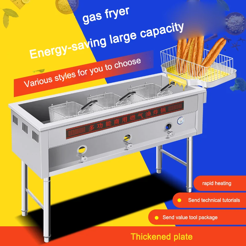 Frying fritters pan stallCommercial gas fryer large capacity deep fryer vertical gas frying twist machine frying churros machine