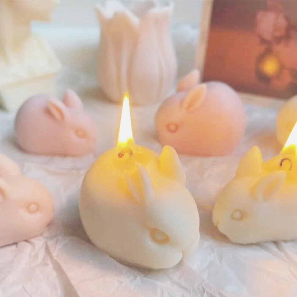 

DIY Candle Mold Cute 3D Easter Rabbit Cake Pudding Molds Silicone Cake Chocolate Dessert Mould Candle Making Supplies