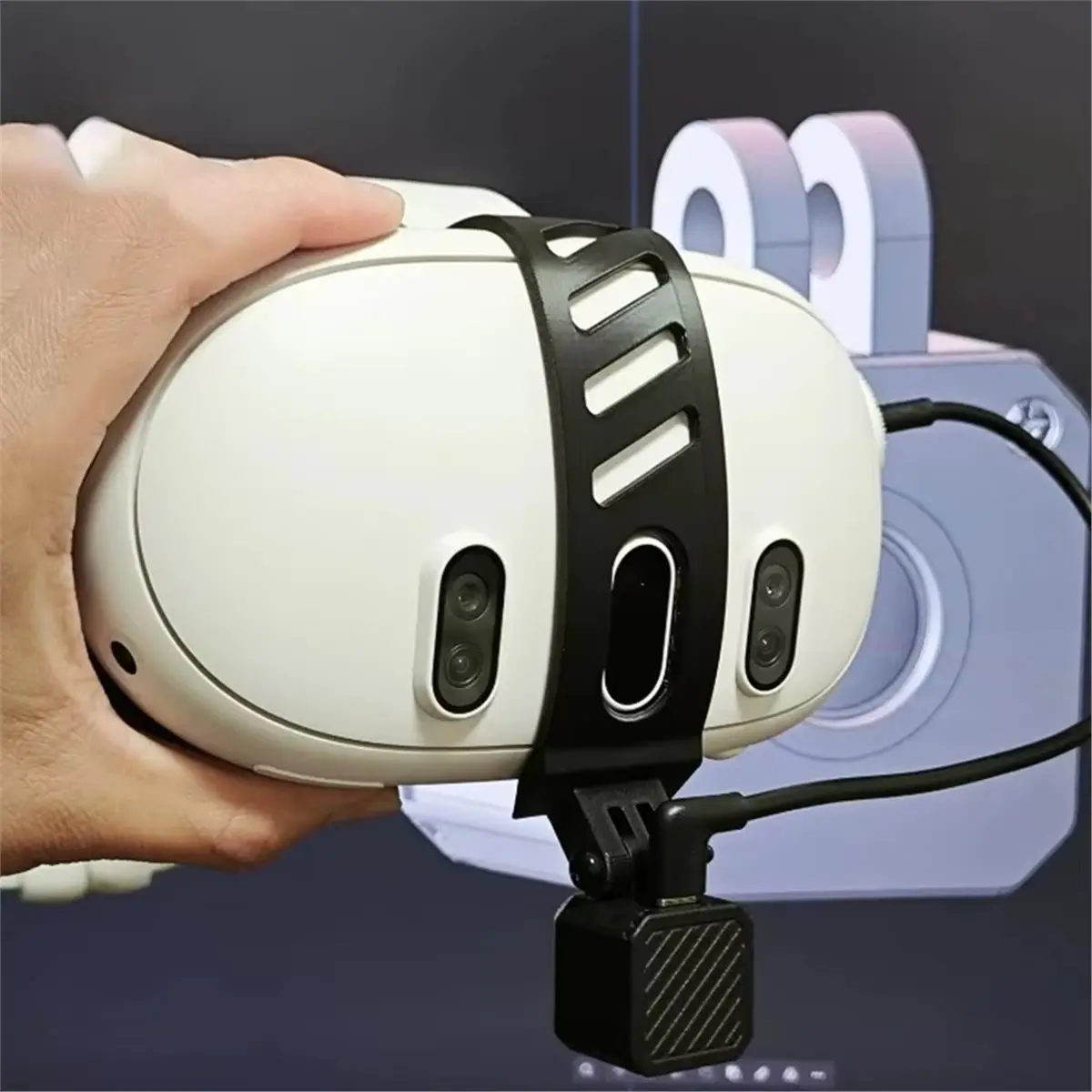 Фото Беспроводной/проводной трекер для лица VRChat, ультралегкая ИК-камера VRChat 16 г, 3D-печать, для захвата движений в VR, для Quest2 №4