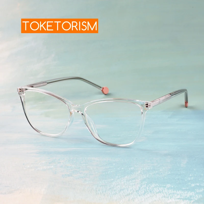 

Toketorism Fashion Transparent Frame Anti Blue Light Glasses Women Men Eyeglasses 0302