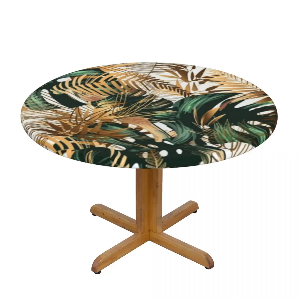 

Modern Round Table Cover Stretch Tablecloths Jungle Plant Home Decorative Table Cloth