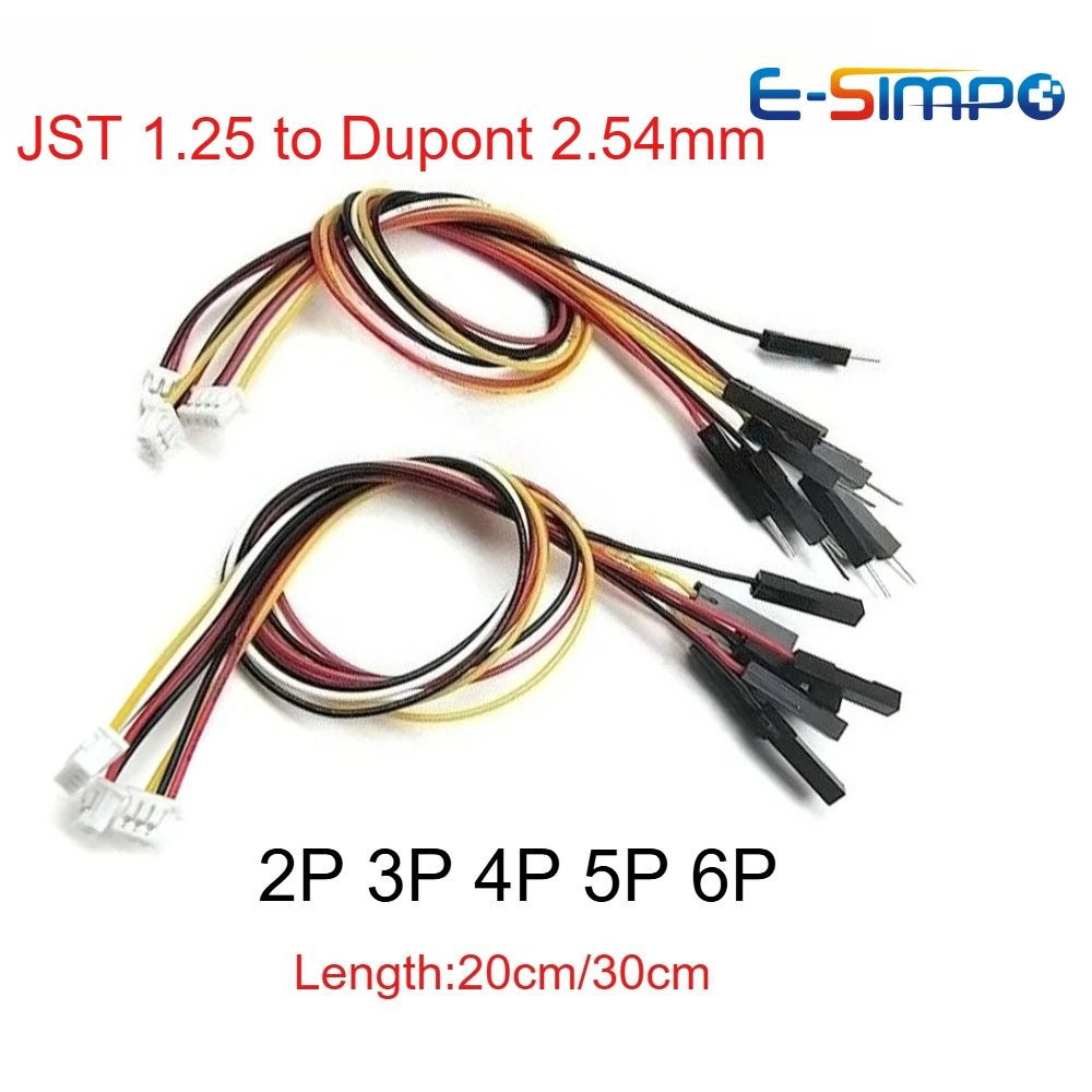 

5 шт. E-SIMPO соединительный провод JST 1.25мм к DuPont 2P/3P/4P/5P/6P