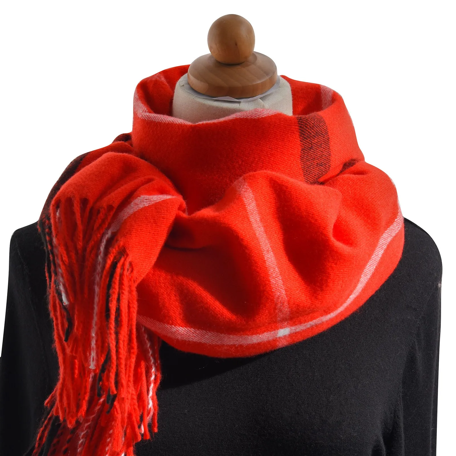 

Women'S Autumn And Winter Colorful Plaid Shawl Thickening Warm Fringe Scarf Scarf Plaid Winter Scarf Christmas Scarves