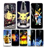 cute anime pikachu pokemon phone case for redmi 8 8a 7 9 9c y3 k20 k30 k40 note 7 8 9 10 8t pro soft silicone case pikachu