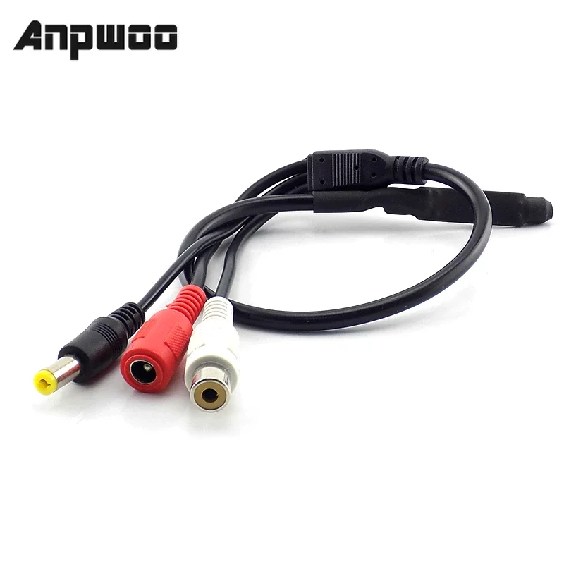 

DC 12V Sound Monitor Audio Pickup Mini Pickup Audio Microphone RCA Power Cable for Cctv Security Camera DVR Video Surveillance
