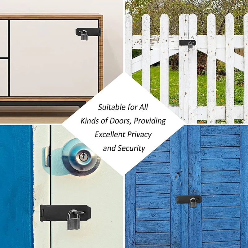 Promotion! 2 Pack Door Hasp Latch Lock 5 Inch Stainless Steel Safety Packlock Clasp Thick Gate With Screws |