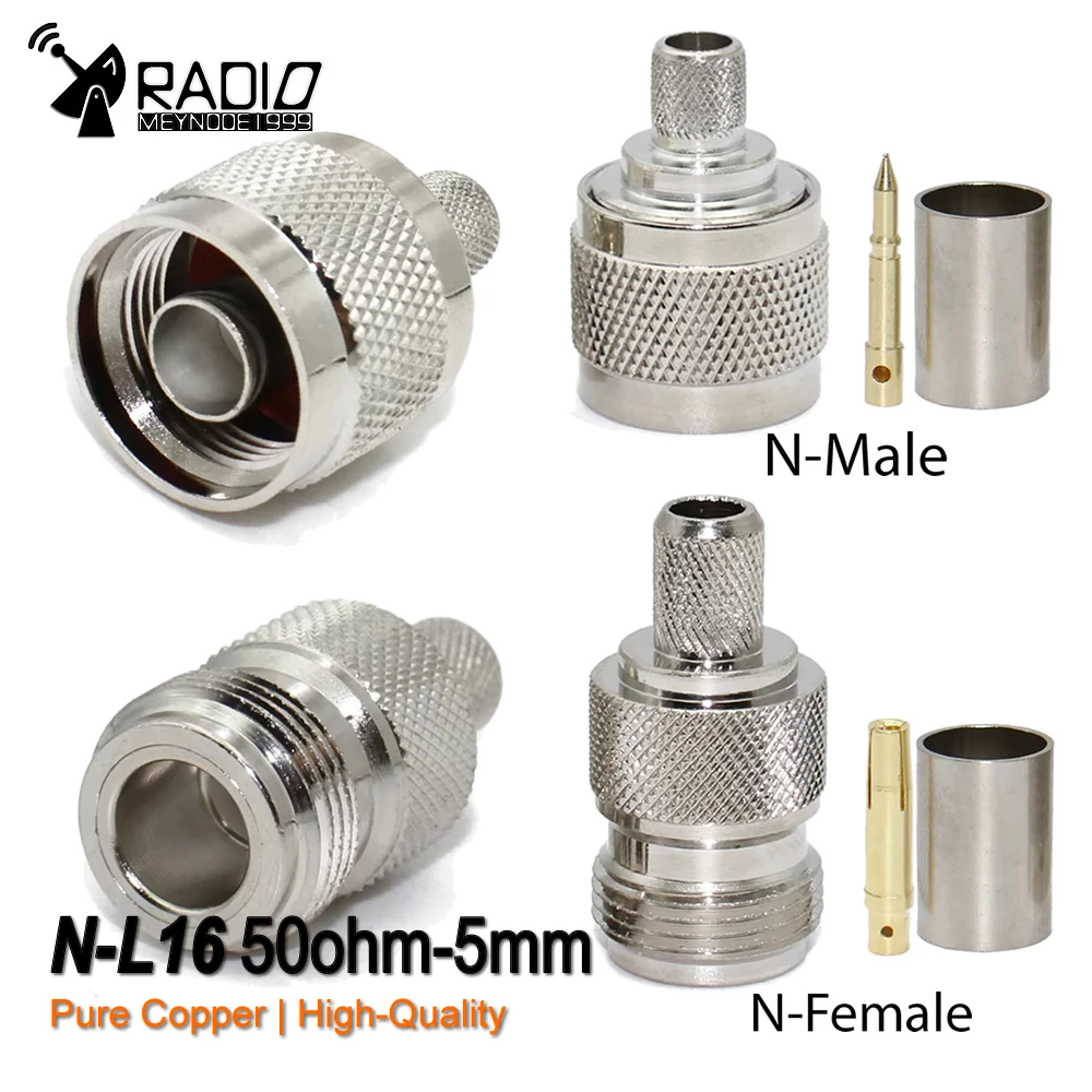N L16 Erkek dişi konnektör RF Koaksiyel Konnektör N Tipi Jack Koaksiyel Düz Konnektör 50 ohm RG59 LMR240 CNT240 Kablo