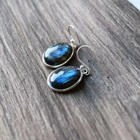 bohemian blue resin oval stone earrings for women tribal accessories boho drop dangle earrings jewelry
