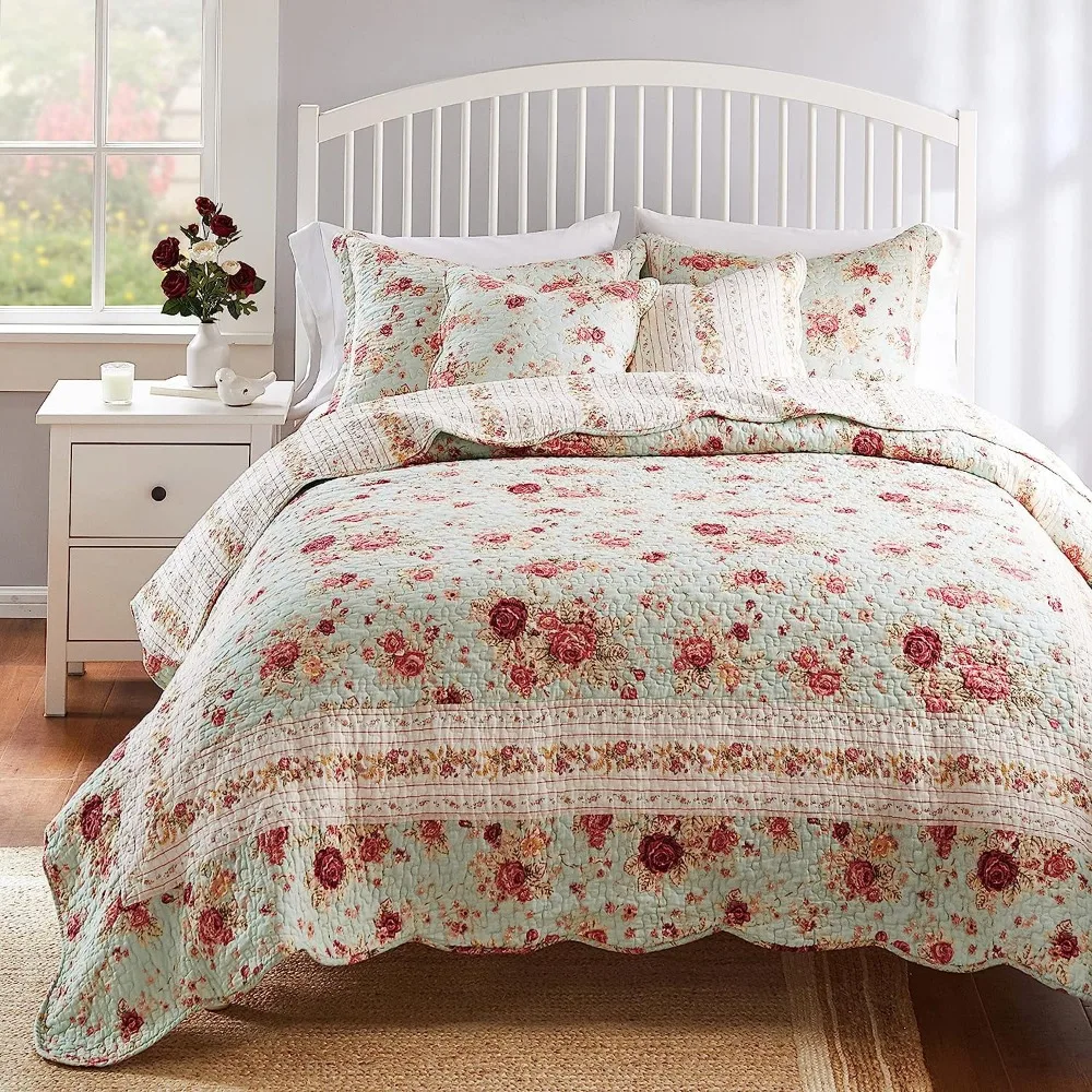 2023 New Greenland Home Fashions Antique Rose 100% Cotton Qu
