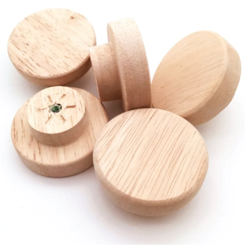 

Wooden round pull handle natural wooden cabinet drawer wardrobe handle cabinet drawer handle furniture hardware
