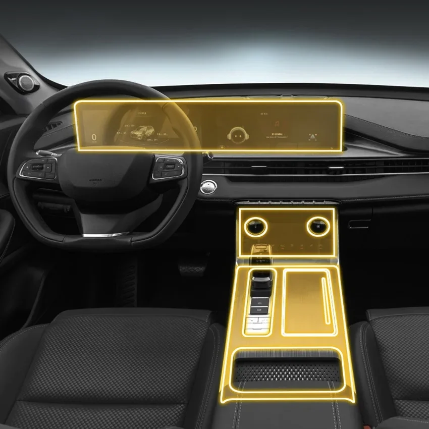 

Для Chery Tiggo 7 plus 21-22 прозрачная пленка из ТПУ, защитная наклейка для салона автомобиля, центральное управление, навигатор, дверь, автомобильные аксессуары