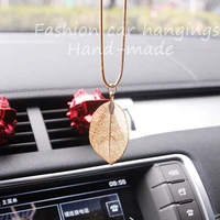 car rear view mirror pendant alloy leaves hanging ornament auto interior decoration