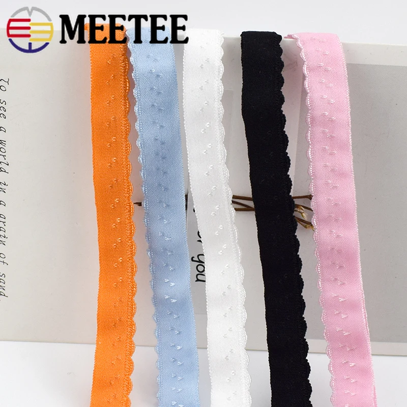 Meetee-banda elástica de nailon de 22/45M y 11mm para ropa interior, correa de hombro, sujetador plegable de doble capa, banda de resorte, costura DIY