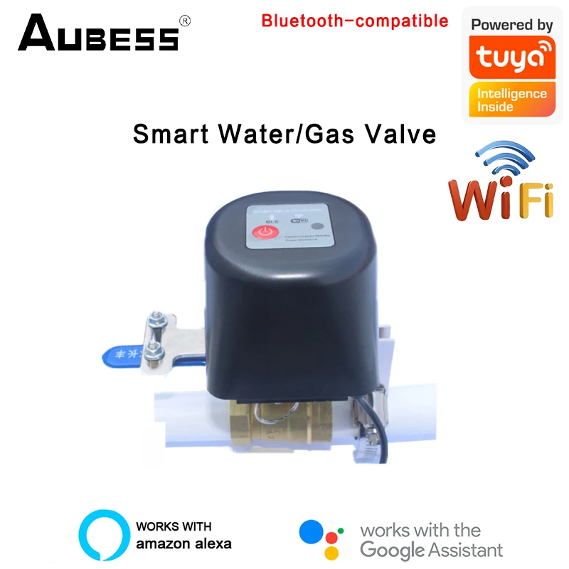 

Aubess Smart Home WIFI BLE Valve Smart Water/Gas Valve Automation Valve Controller Work With Alexa Google Assistant Smart Life