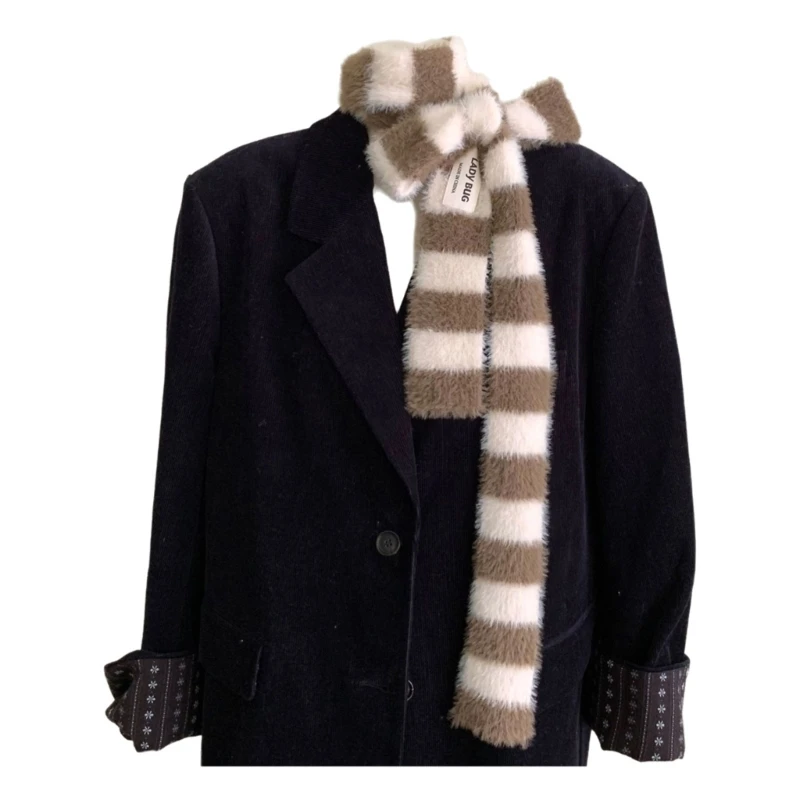 Y1UB женский полосатый шарф вязаный ремень для повседневной одежды реквизит