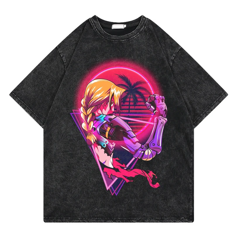 

Футболка мужская в стиле хип-хоп, стильная уличная одежда с принтом аниме цельнометаллического алхимика, топ с коротким рукавом, лето