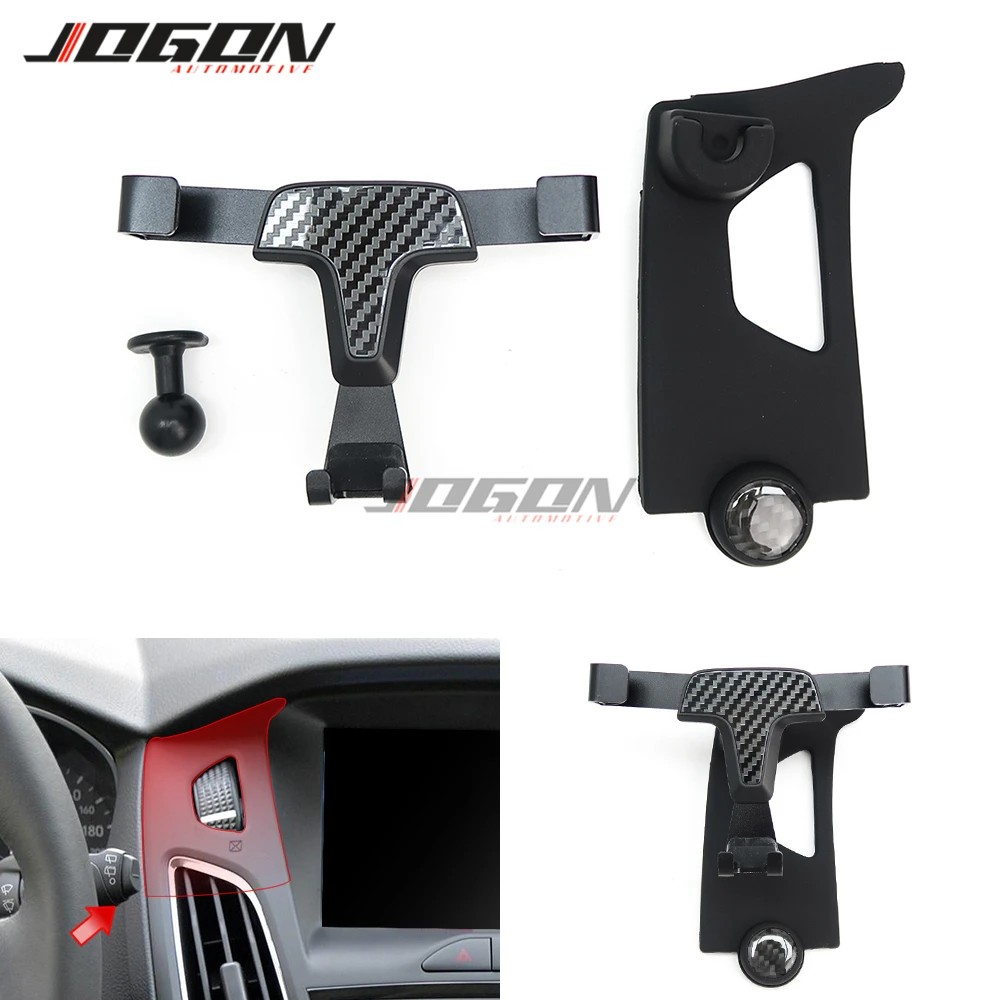 

Углеродное волокно для Ford Focus MK3 3,5 2015-2018 2019-2021, автомобильные аксессуары, консольные вентиляционные крепления, держатель для мобильного телефона, кронштейн