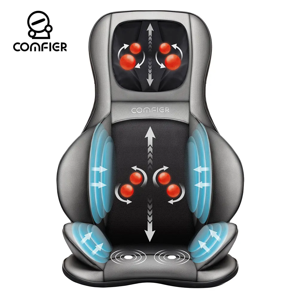 

Comfier Shiatsu Neck & Back Massager – 2D/3D Kneading Full Back Massager with Heat & Adjustable Air Compress