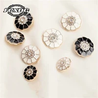 flower shape clothing decoration buttons whiteblack 20mm snap buttons for clothing womens clothing accessories shirt buttons