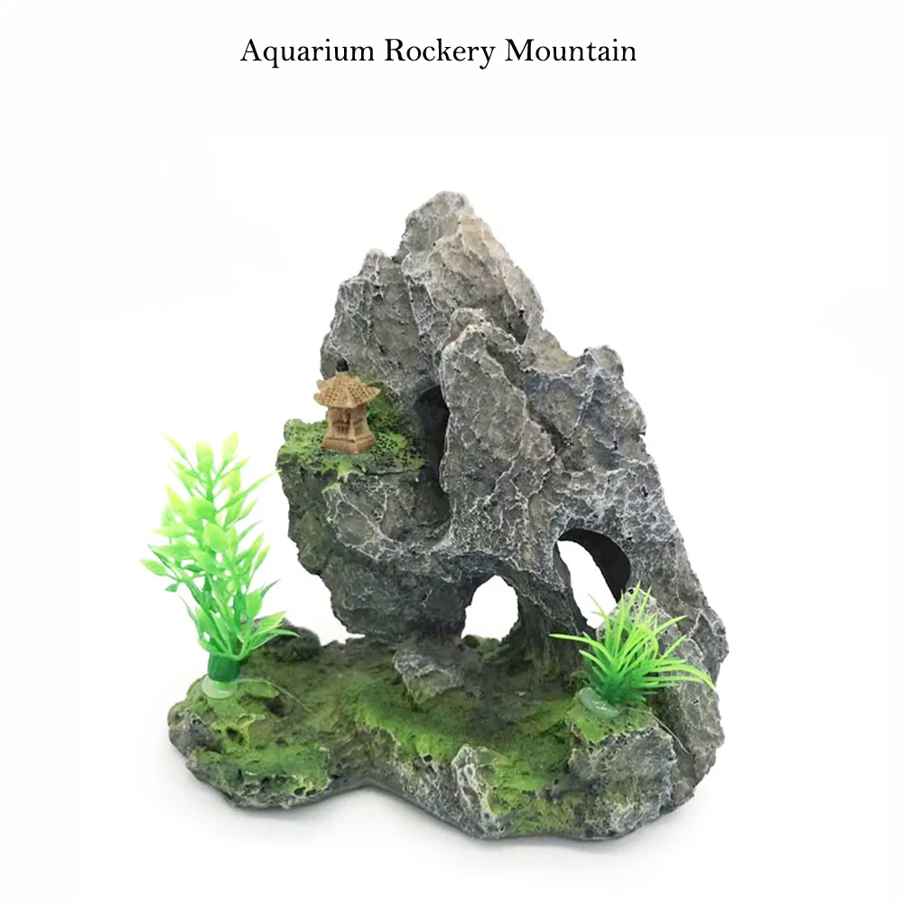 

Aquarium Rockery Mountain View Rock Cave Stone Tree Fish Tank Ornament Decoration aquarium accessories