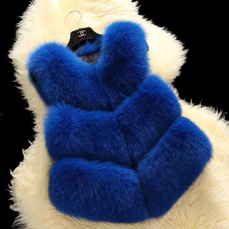 ICCLEK 2019 new imitation fox hair stitched Pu fur vest short rabbit hair vest waistcoat large women's special price