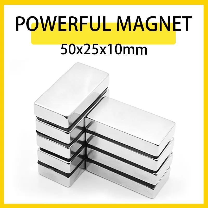

1/2/3/5PCS 50x25x10mm Neodymium Magnet 50mm x 25mm x 10mm N35 NdFeB Block Super Powerful Strong Permanent Magnetic imanes