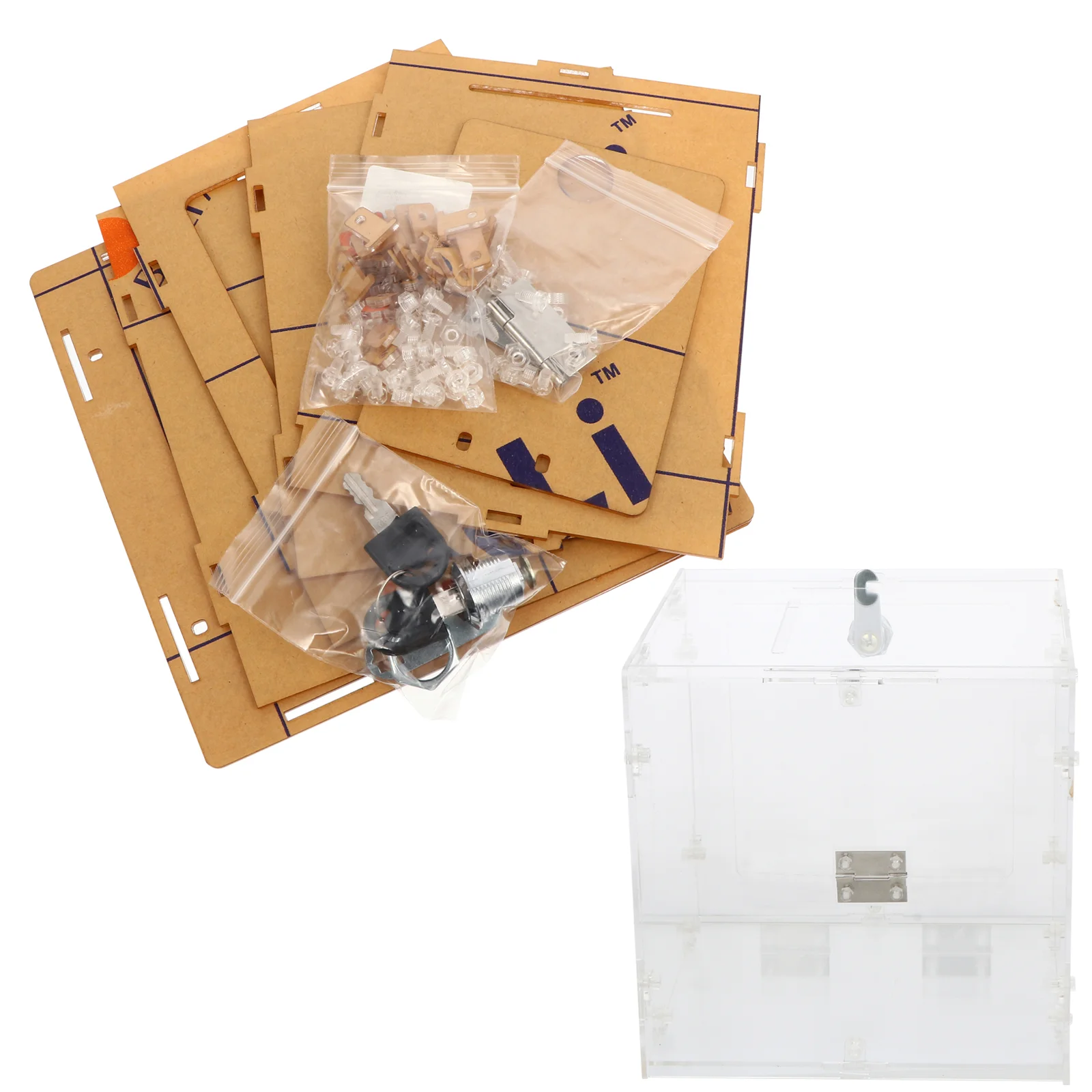 

Box Acrylic Suggestion Ballot Clear Donation Ticketraffle Lock Display Collection Charity Transparent Cube Lottery Comment