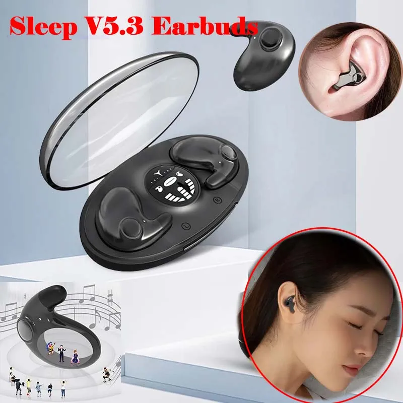 

TWS Invisible Sleep Wireless Earphone Mini Tiny Headphones Hidden for Work Sport Ture Bluetooth 5.3 Stereo Earbuds MD538 X55