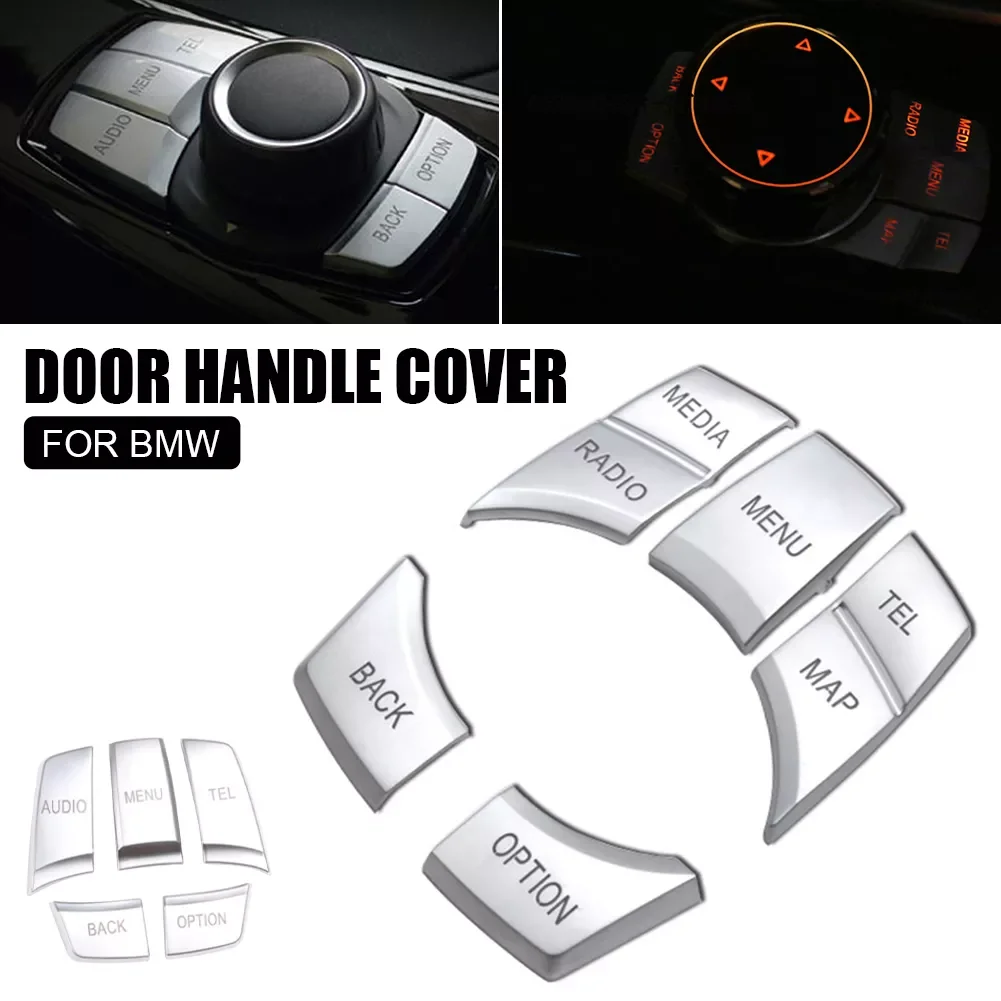 

5 7 Buttons Center Console Multimedia Button Trim Cover Decoration Chrome ABS Car Styling For BMW X1 X3 X4 X5 X6 Accessories
