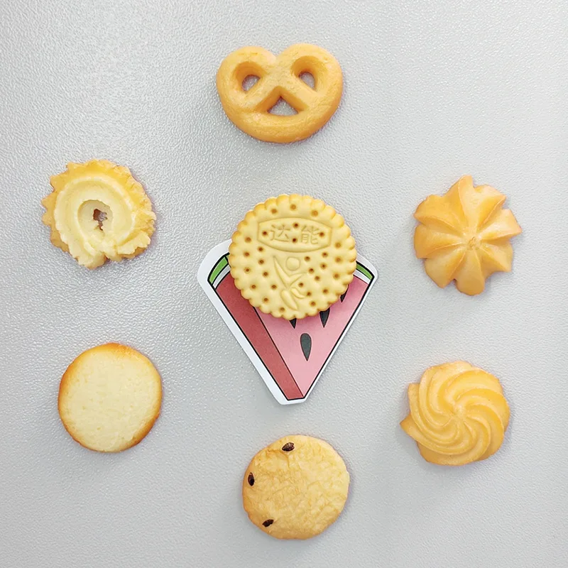 

Fun Refrigerator Food Magnets Simulation Cookies Stereo Pvc Creative Cute Magnets for Refrigerators Kitchen Decor