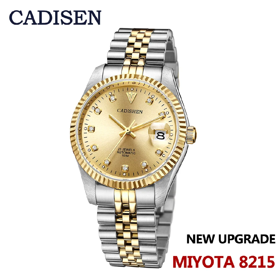 

CADISEN New Men Automatic Mechanical Watch MIYOTA 8215 Watches 5ATM Waterproof Wristwatch Men relogio masculino