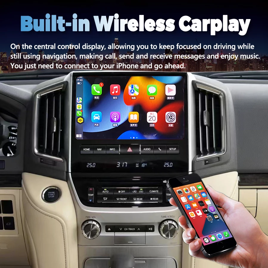 10-дюймовый Android 13-дюймовый комплект обновления интерьера автомобиля для Toyota Land