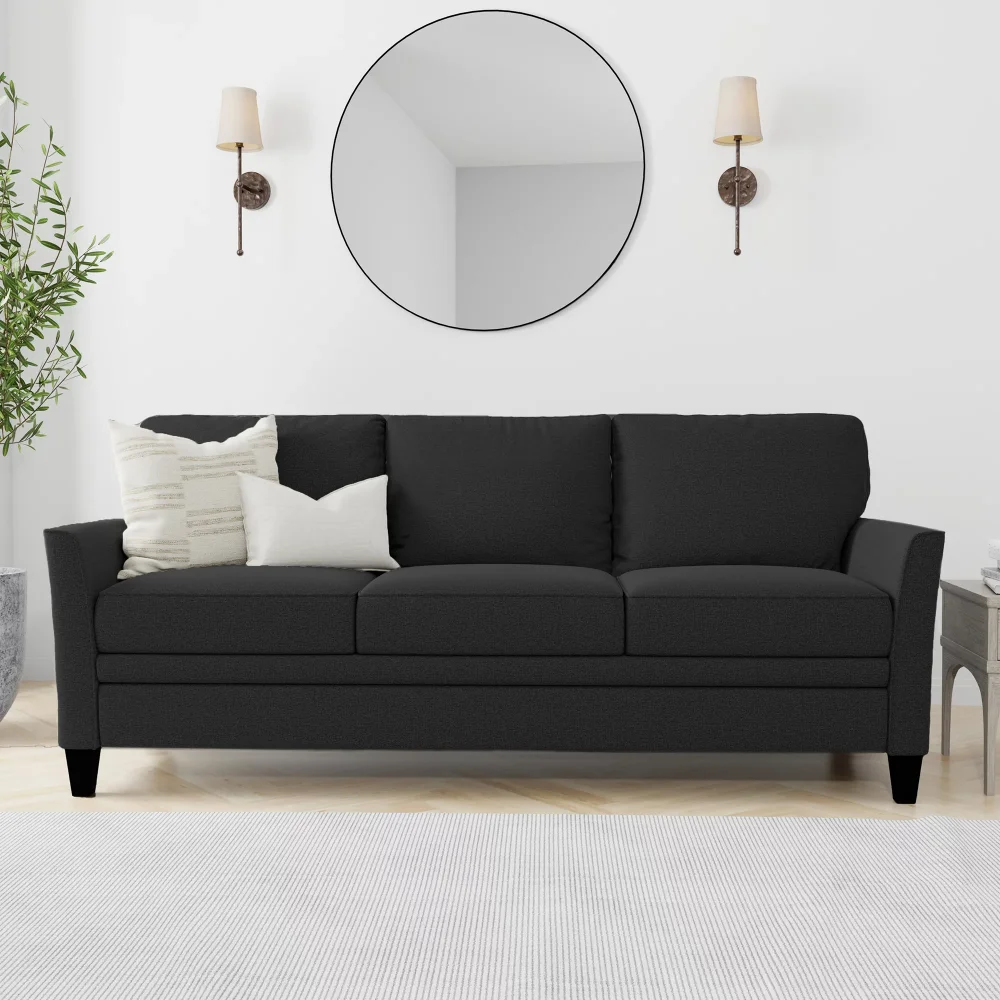 

Mainstays Auden 3 Seat Classic Modern Sofa, Black