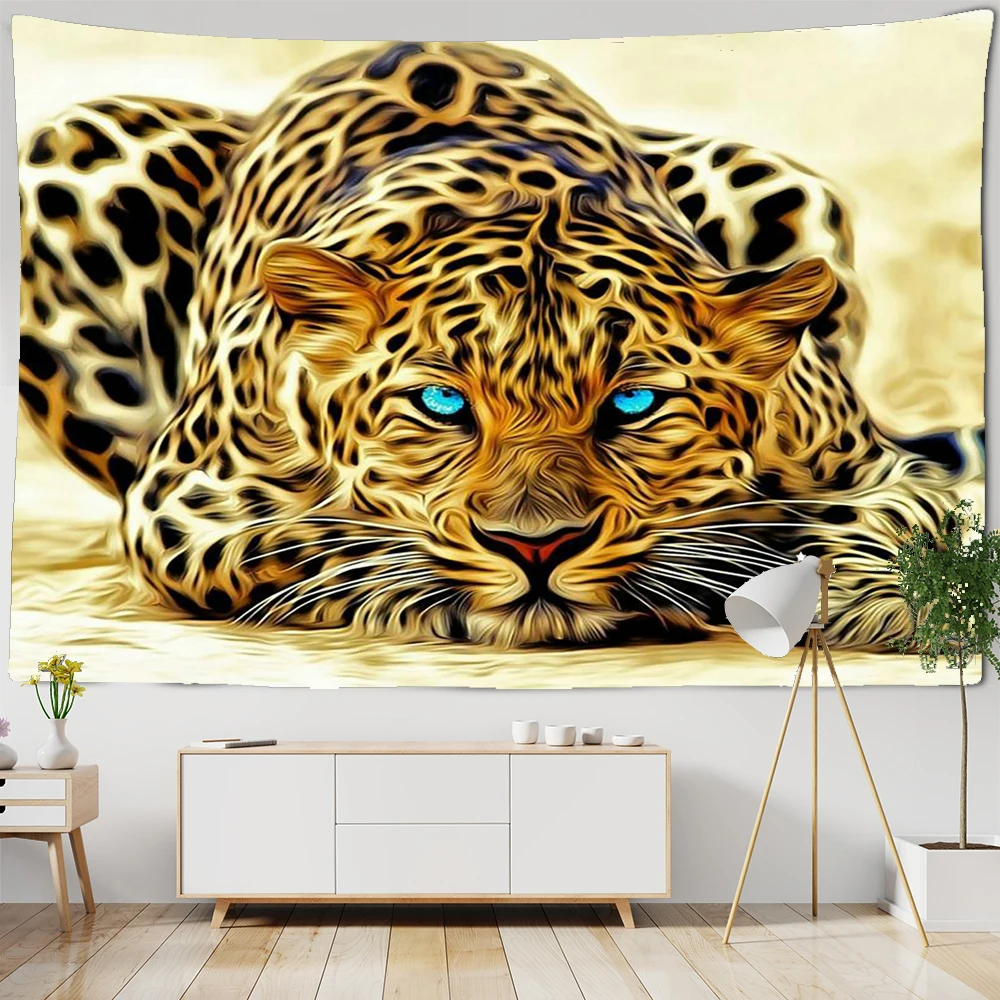 

leopard tapestry wall hanging animal aesthetics room decoration bohemian psychedelic mandala home dormitory wall decoration