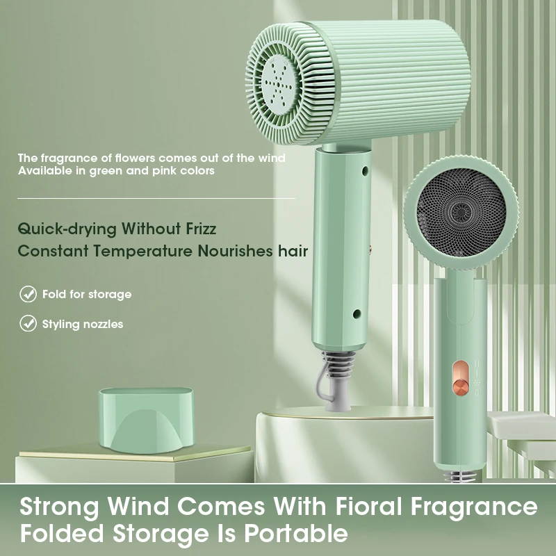 

Portable Collapsible Hair Dryer 57° Constant Temperature Hair Care with Incense Tablets Low Noise and Quick Drying Home Travel